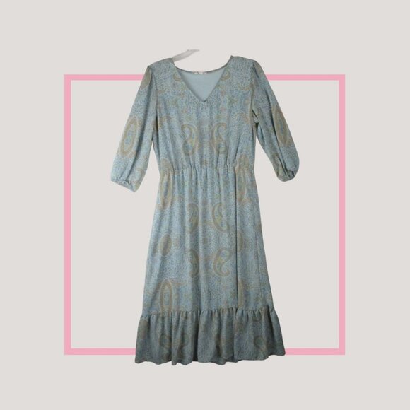 Jane and Delancey Dresses & Skirts - Jane and Delancey V-Neck Peasant Dress Size M 3/4 Sleeve Tiered Paisley